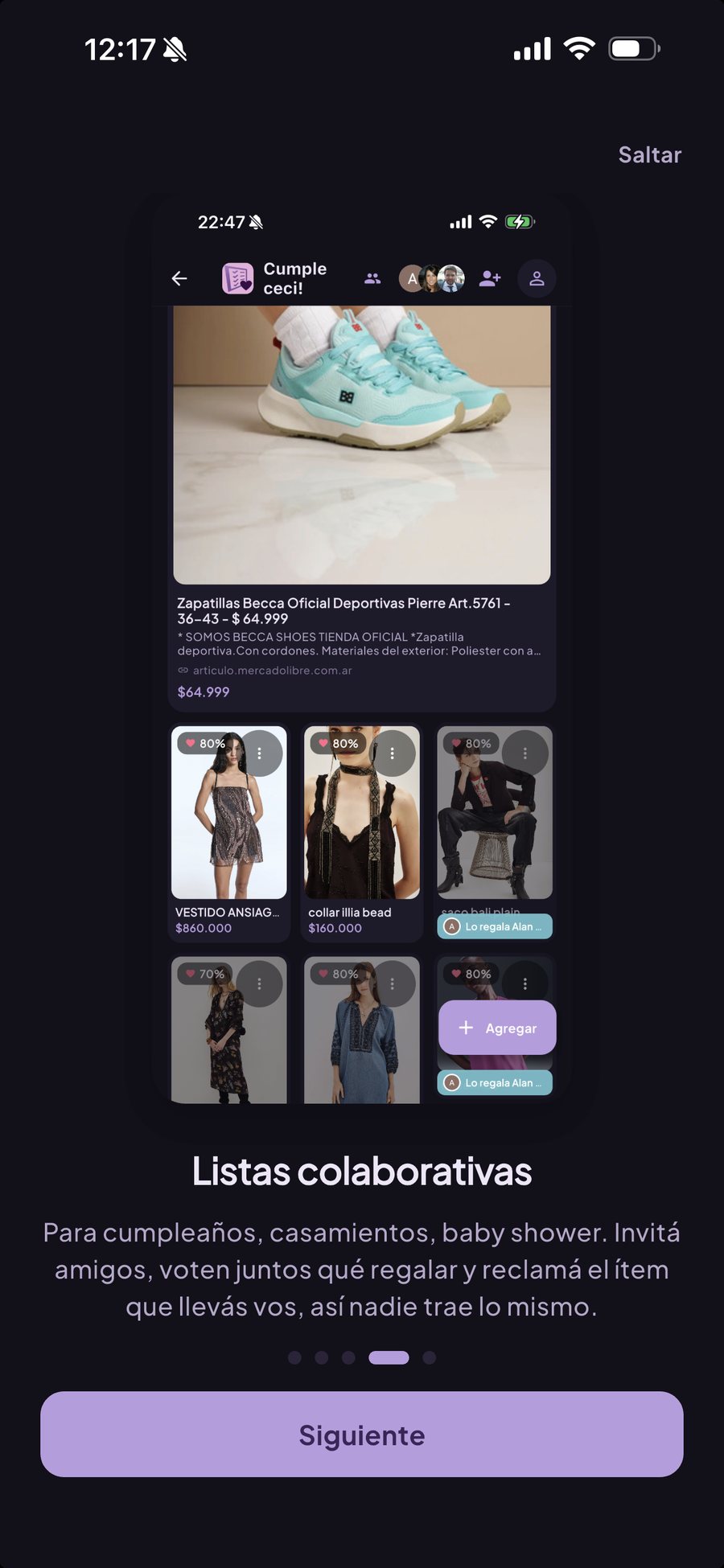 Lista colaborativa en GuishApp