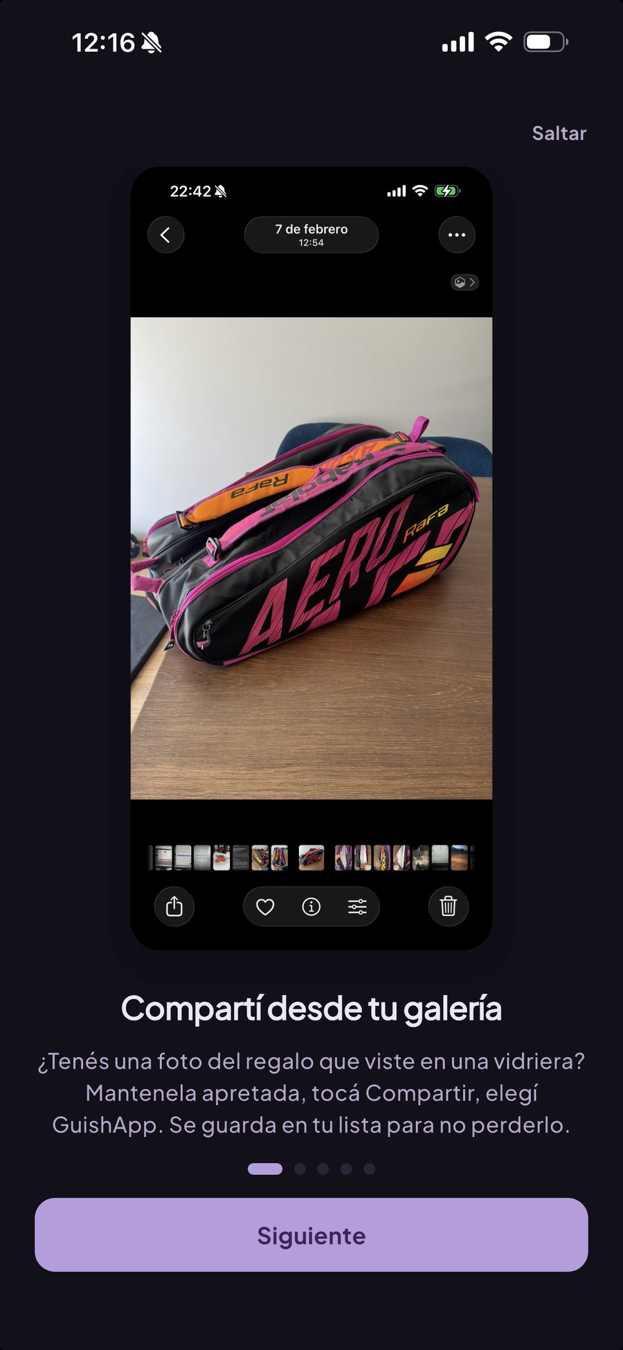 Compartir una foto de la galería a GuishApp